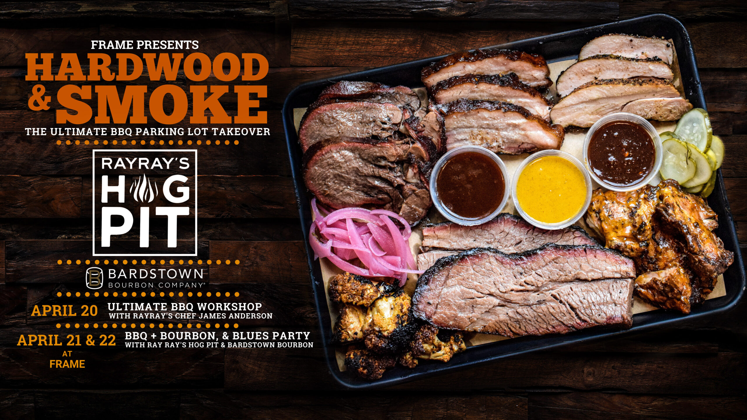 Hardwood Smoke The Ultimate BBQ Parking Lot Takeover by Ray Ray s Hog Pit Bardstown Bourbon Frame FRAMEbar