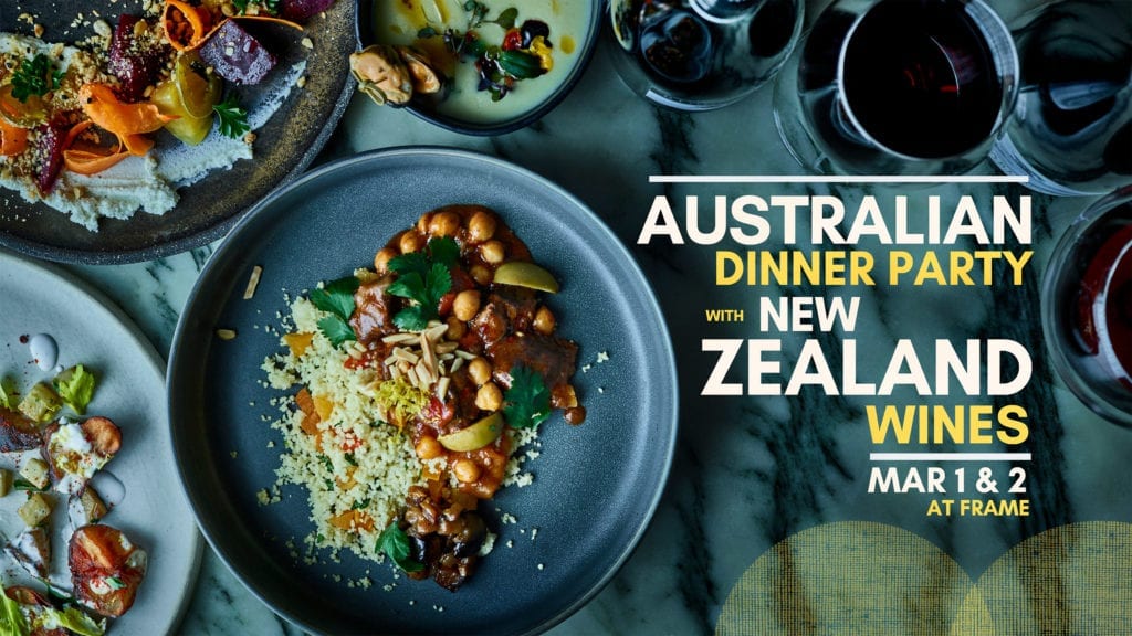 An Australian Dinner with New Zealand Wines at frame