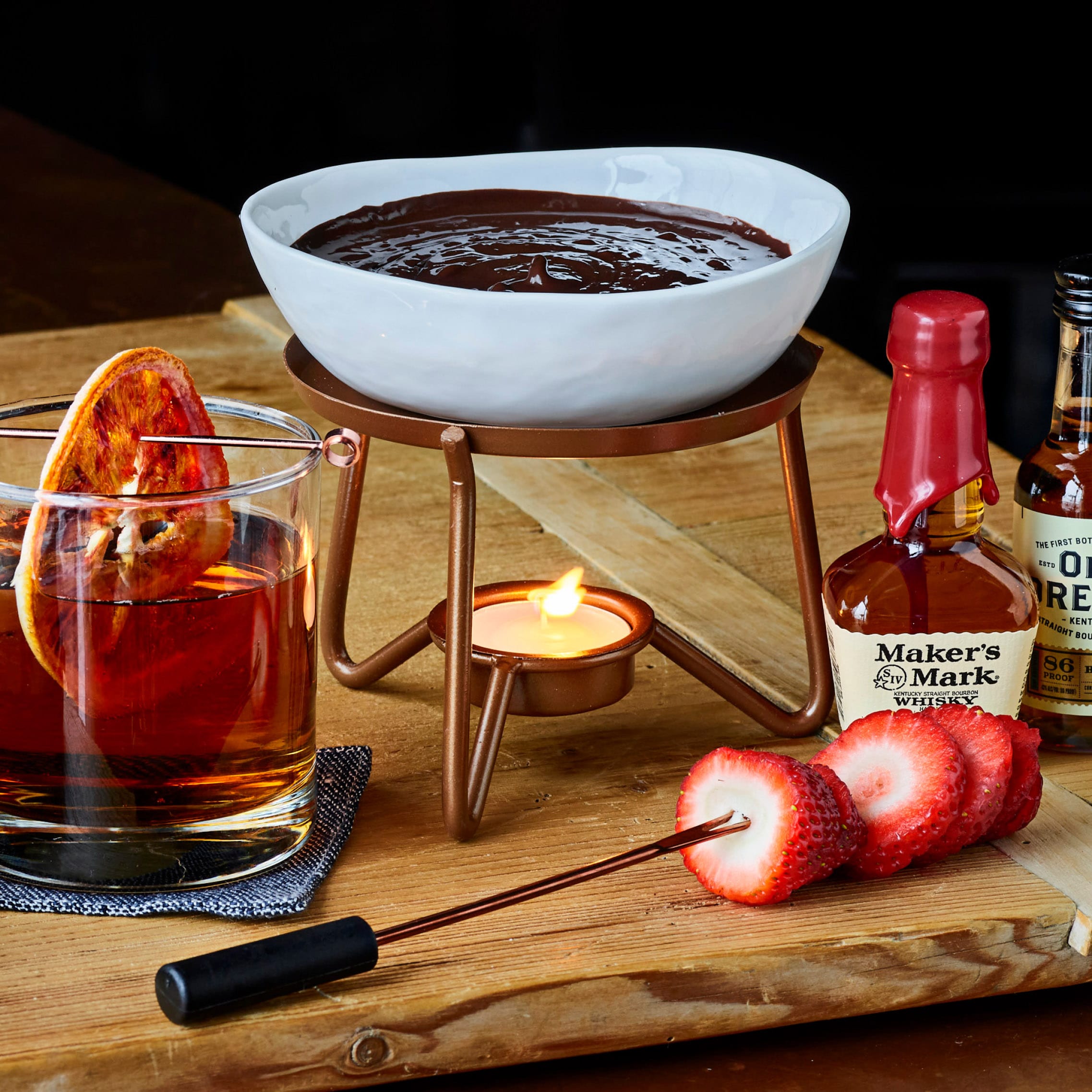 cocktails + chocolate fondue