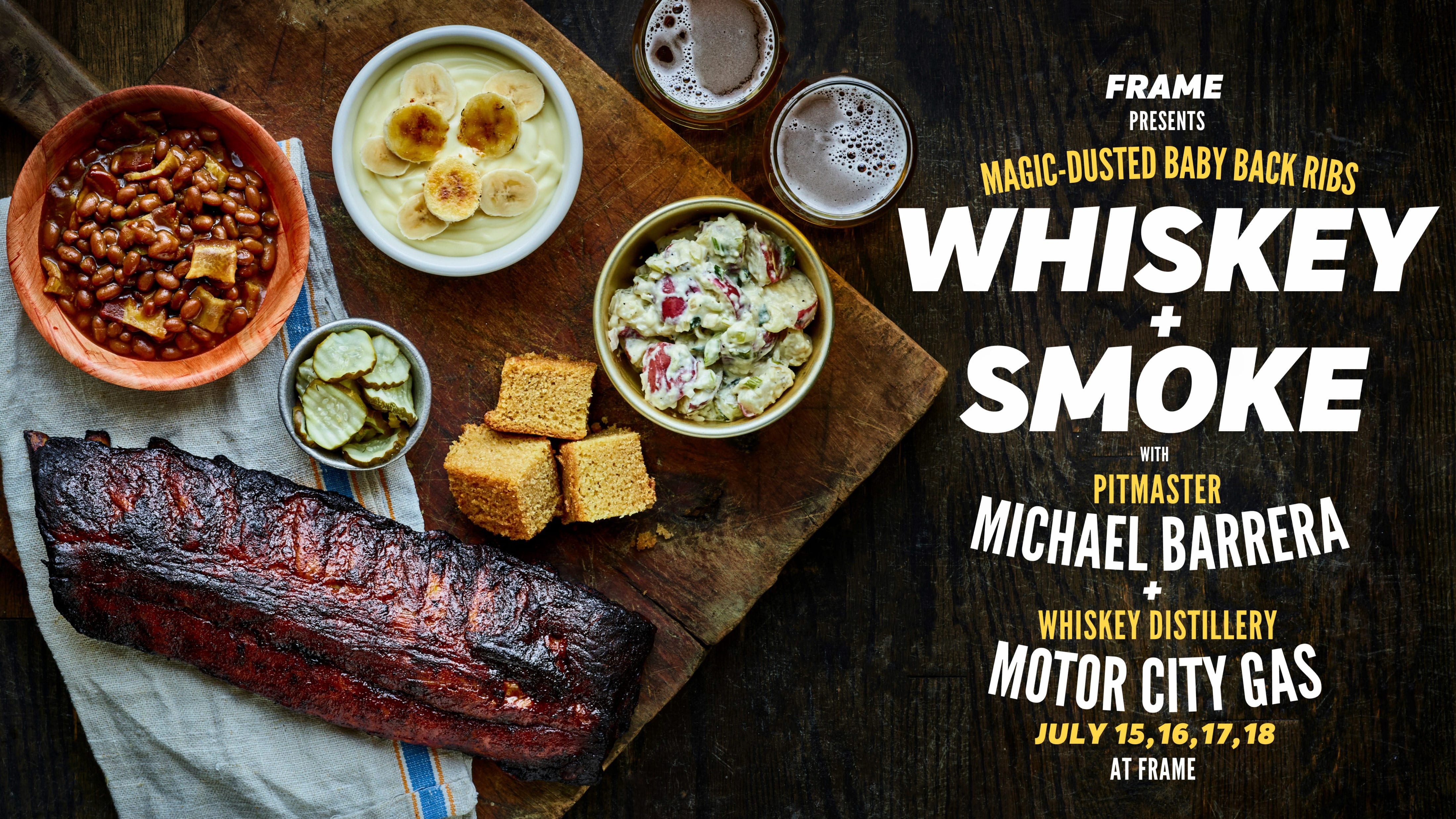 Whiskey + Smoke with Pitmaster Michael Barrera & Motor City Gas Whiskey Distillery